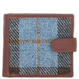 Ashwood Leather & Harris Tweed® Cloth Bi-Fold Wallet Tan/Mix: TW-80-21-TM