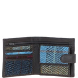 Ashwood Leather & Harris Tweed® Cloth Bi-Fold Wallet Brown/Mix: TW-80-22-BM