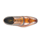 Azor Men's Two Tone Leather Brogue's Tan/Navy: LC WEBSTER