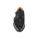 Azor Men's Monk Strap Shoes Black: LC LOMBARDY