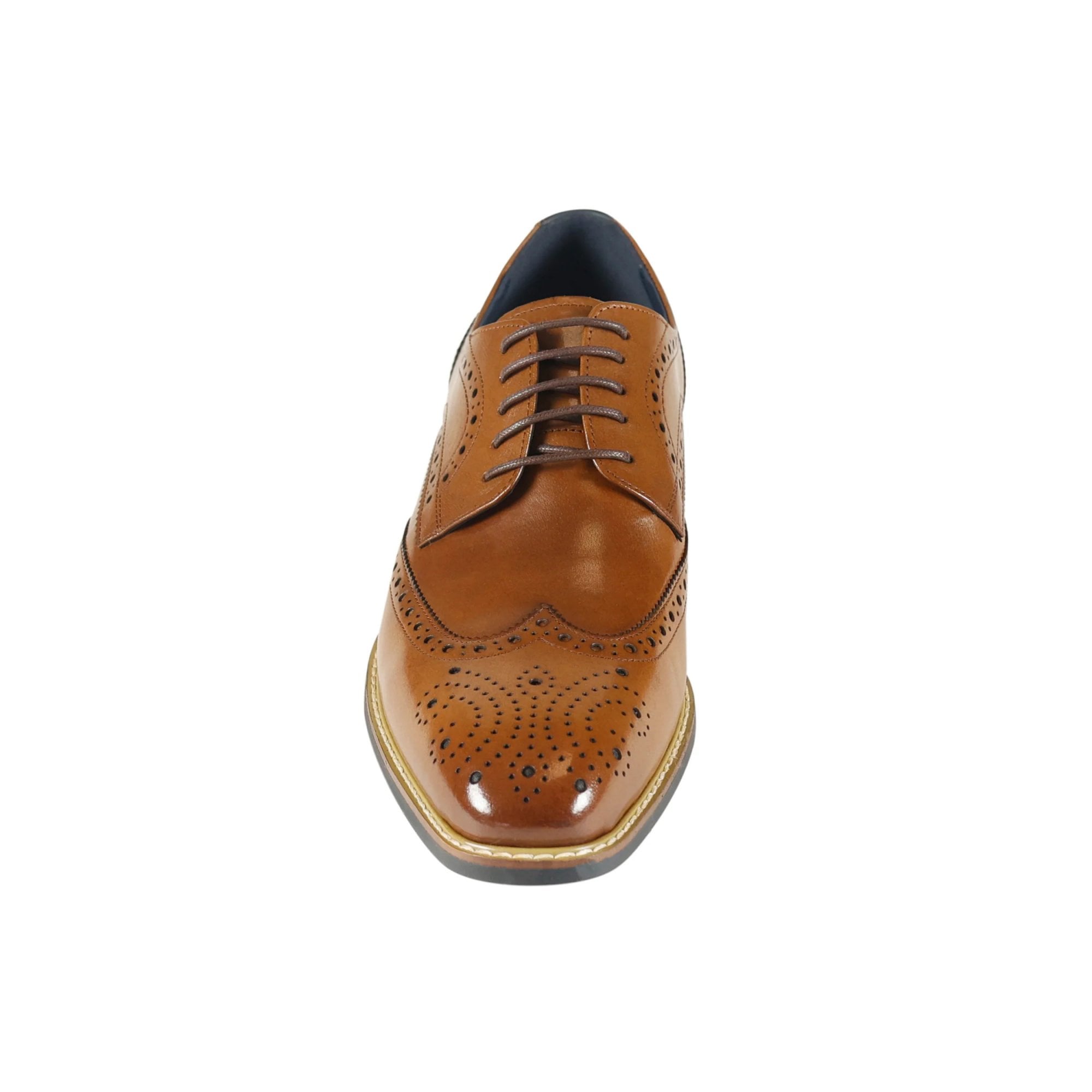 Azor Men's Classic Wingtip Shoe Tan: LC VENEZIA