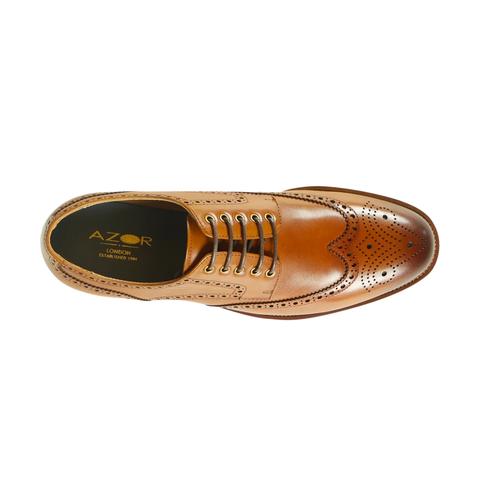 Azor Men's Wingtip Brogue Shoe Tan: LC RICHMOND