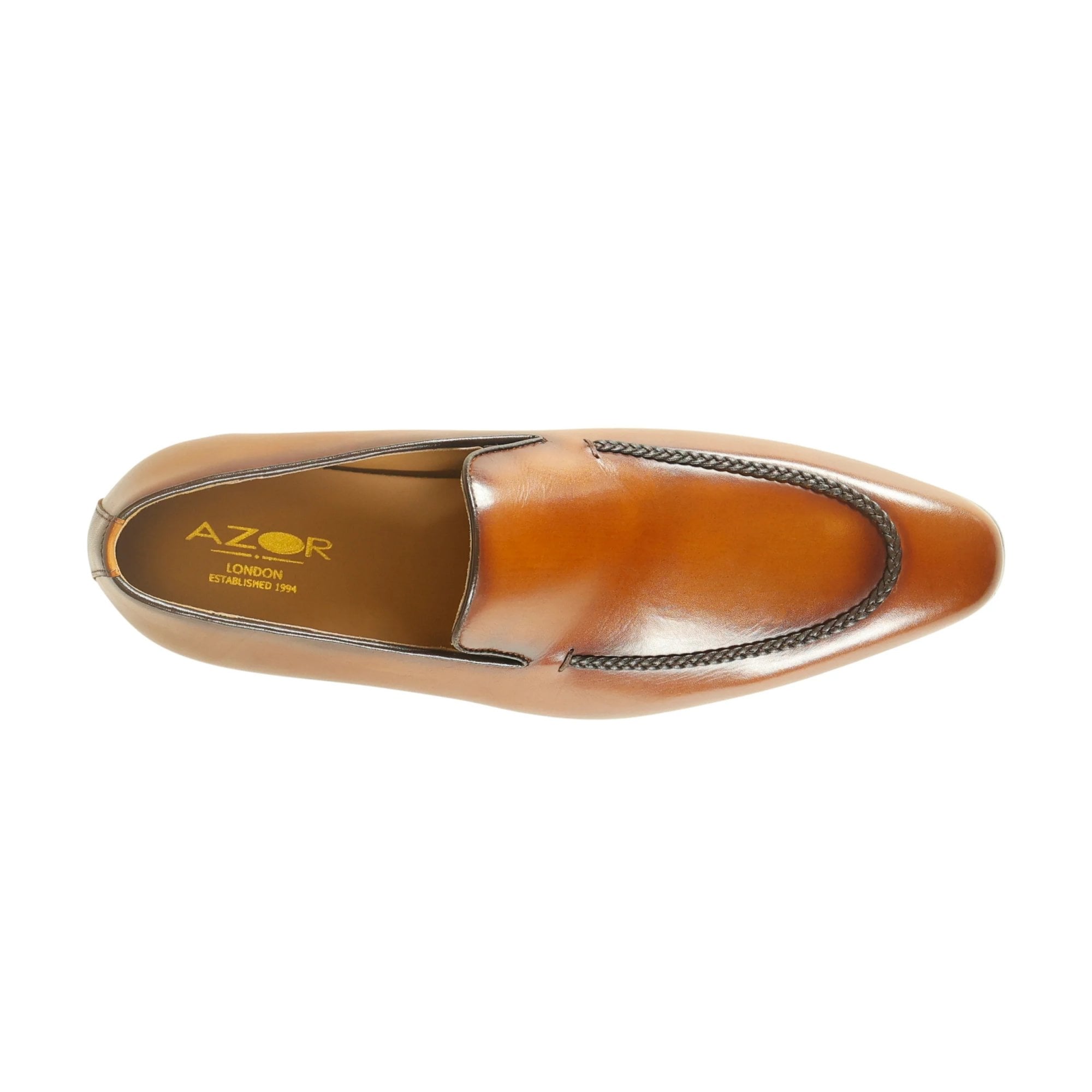 Azor Men's Leather Slip-on Shoe Tan: LC MILAN