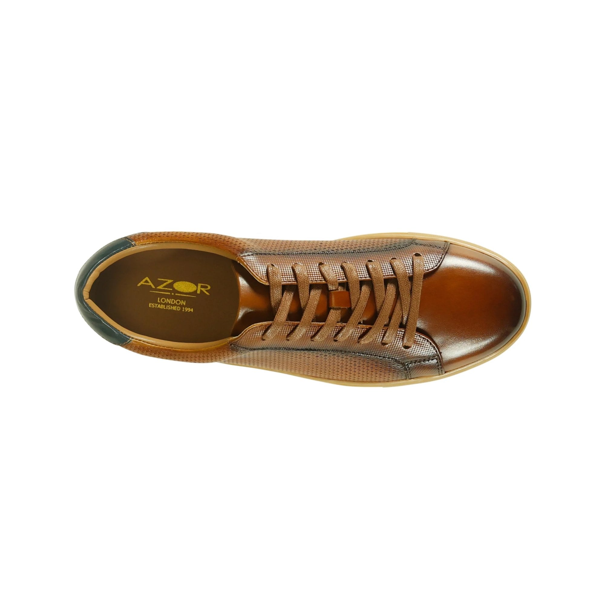 Azor Men's Perforated Low-top Trainer Tan: LC PHOENIX