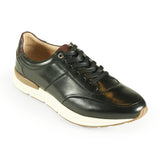 Azor Men's Premium Leather Trainer Black: LC CALABRIA