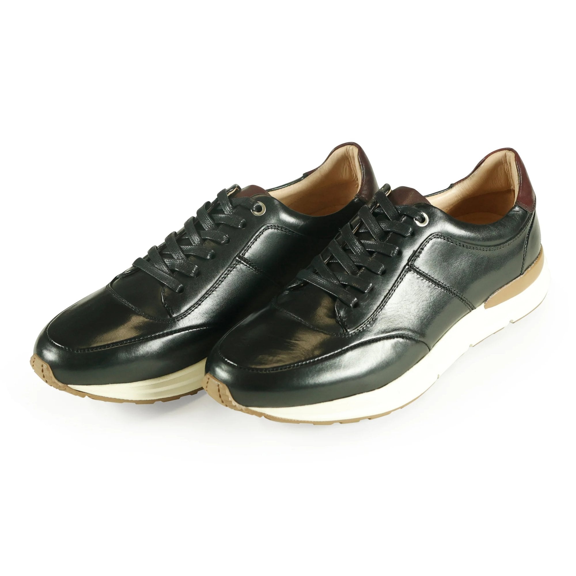 Azor Men's Premium Leather Trainer Black: LC CALABRIA