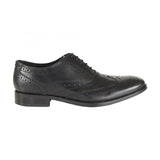 Front Classic Men's Leather Brogue Shoe Black: Diego