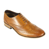 Front Classic Men's Leather Brogue Shoe Tan: LC Diego