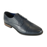Front Classic Men's Derby Shoe Navy: Mario