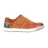 Front Men's Casual Leather Lace-up Trainers Tan: LC RENZO