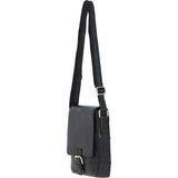 Ashwood Compact Leather Flap Over Bag Black: Q-42