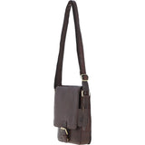 Ashwood Compact Leather Flap Over Bag Brandy: Q-42