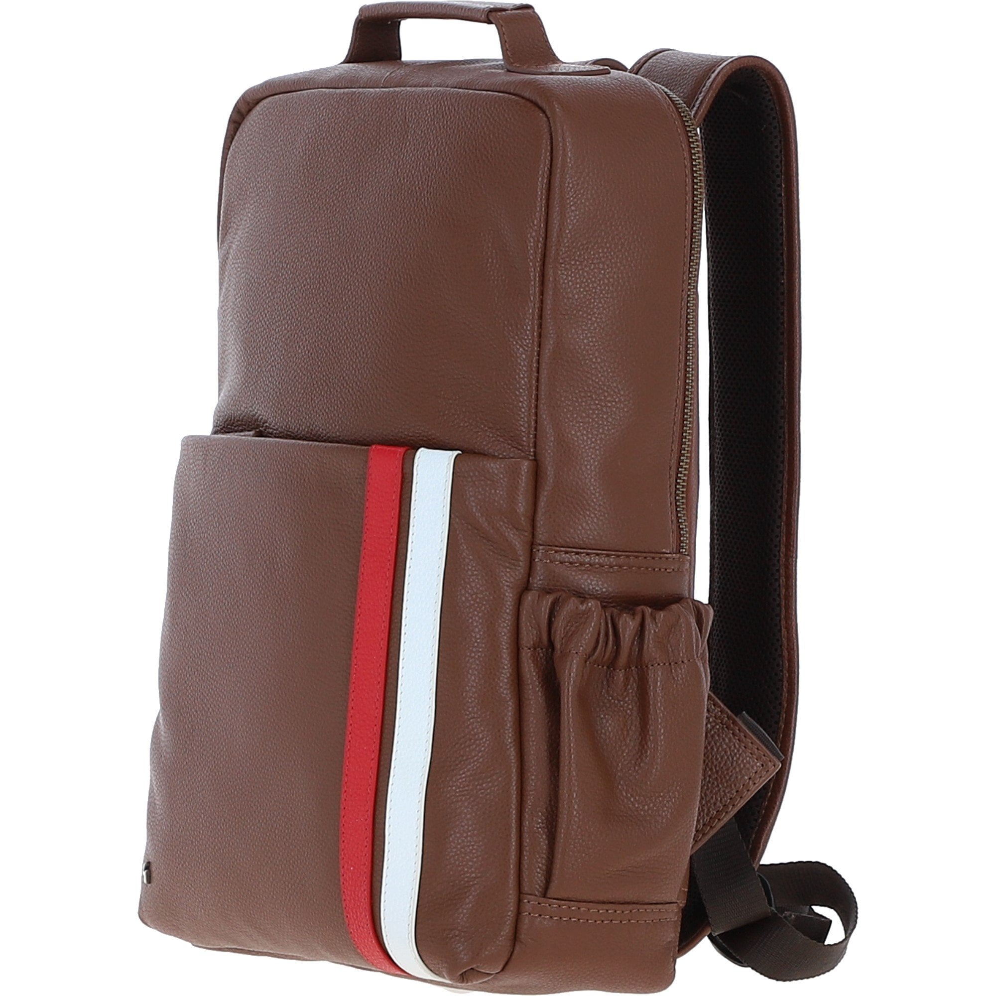 Gabicci Leather Backpack with Striped Front Detail Tan: GB-64954