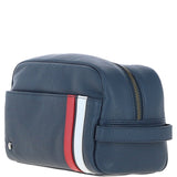 Gabicci Leather Washbag With Striped Navy: GB-64953