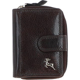 Ashwood Leather Compact Purse with Card Slots Brown: Anna