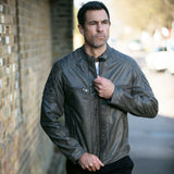 Ashwood Premium Leather Mens Vintage Biker Jacket Gray: AWM-N2