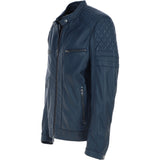 Ashwood Premium Leather Mens Vintage Biker Jacket Navy: AWM-N2