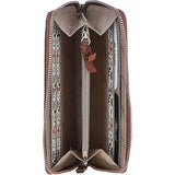 Ashwood Women's Leather RFID Zip-Around Purse 2 Tone Tan: Ash-32