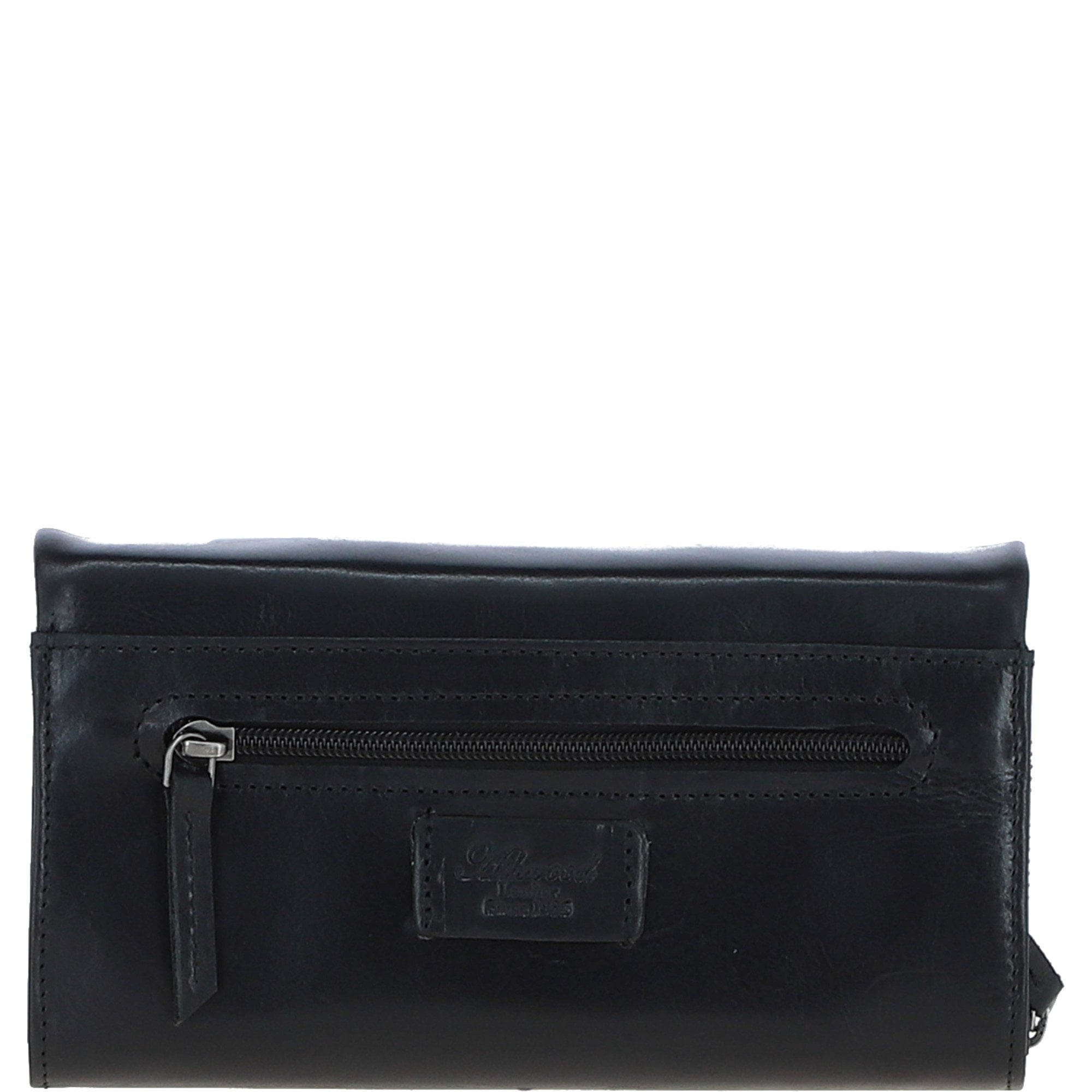 Ashwood Leather Detachable Strap Crossbody Clutch Purse Black: P-64