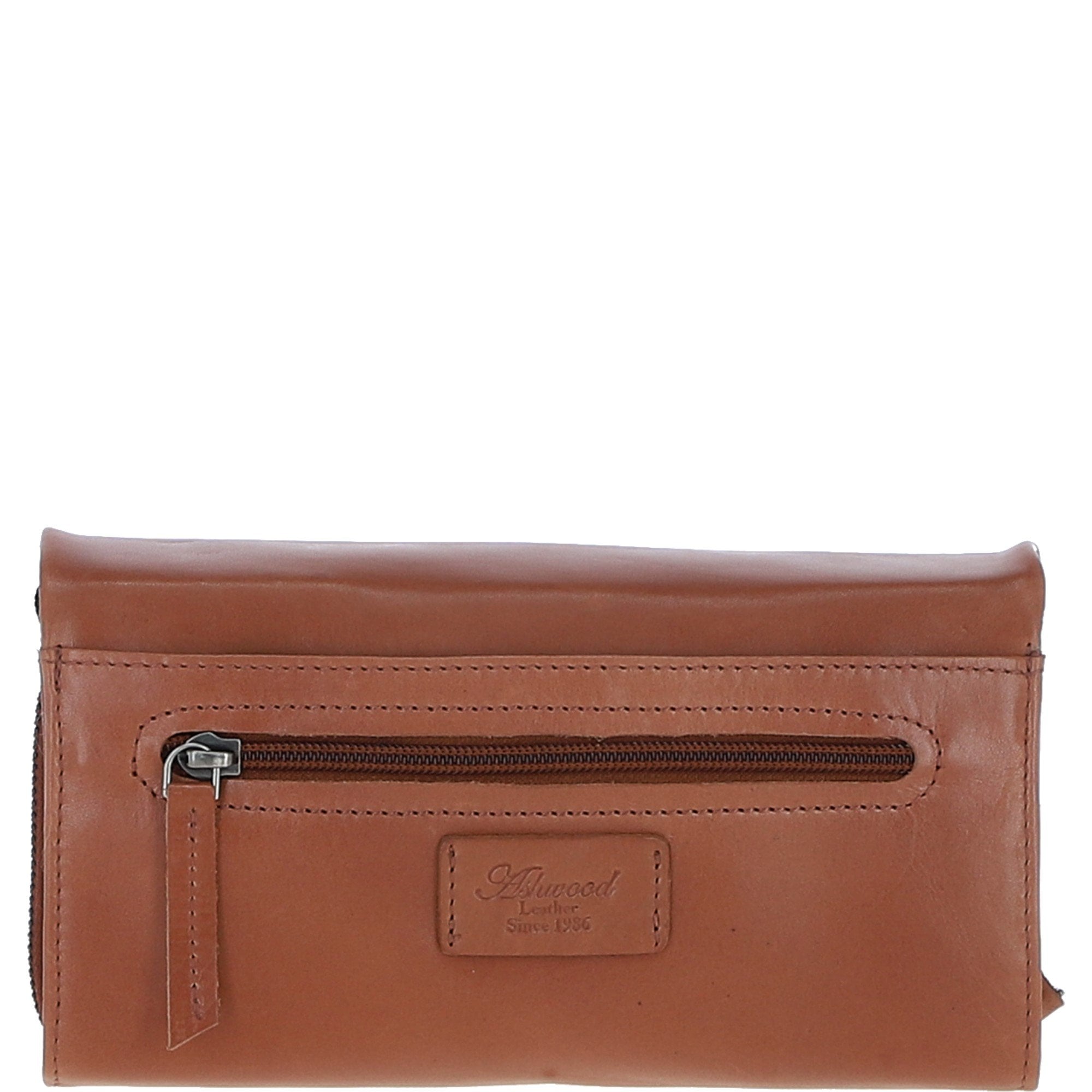 Ashwood Leather Detachable Strap Crossbody Clutch Purse Tan: P-64