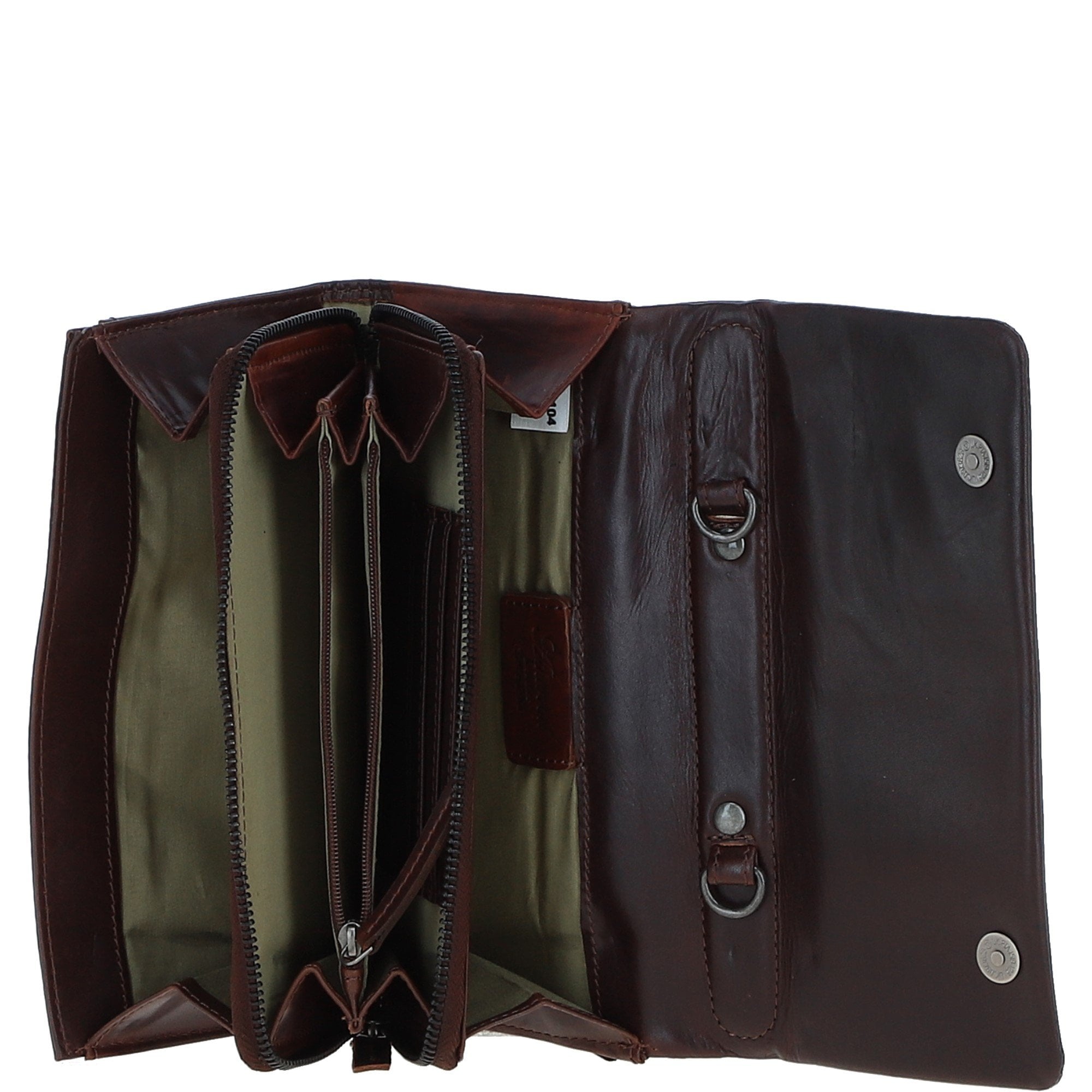 Ashwood Leather Detachable Strap Crossbody Clutch Purse Brandy: P-64