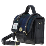 Ashwood Leather & Harris Tweed® Cloth Mini Satchel Bag with Twist Lock Black/Watch: TW-32-03-BW