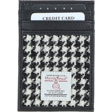 Ashwood Leather & Harris Tweed® Cloth Stylish Flat Card Holder Black/White: TW-52-12-BW