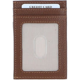 Ashwood Leather & Harris Tweed® Cloth Stylish Flat Card Holder Tan/LT Blue: TW-52-05-TB