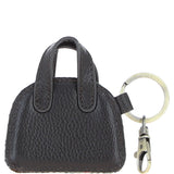 Ashwood Leather & Harris Tweed® Cloth Flat Miniature Handbag Keyring Brown/Mcload : TW-51-01-BM