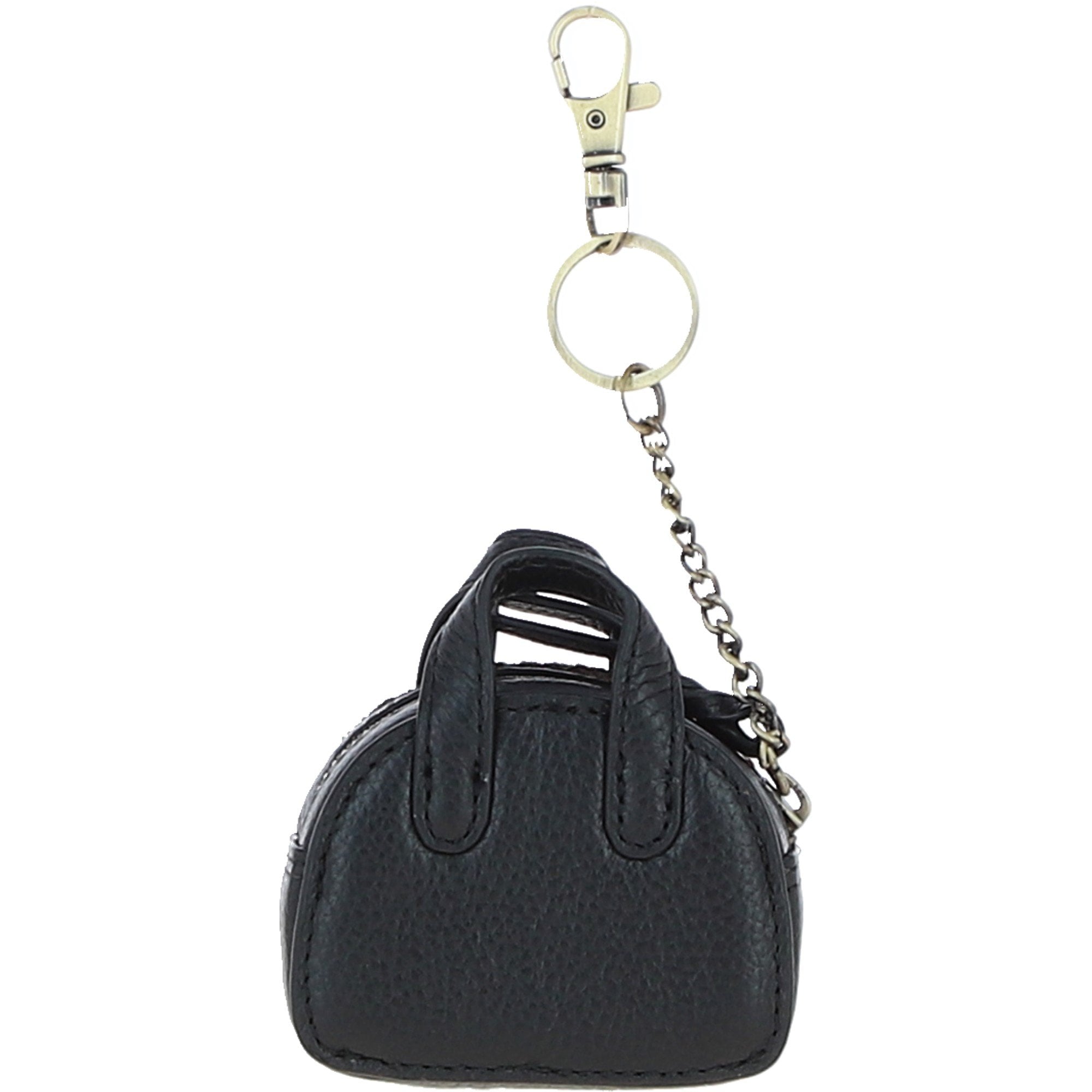 Ashwood Leather & Harris Tweed® Cloth Micro Handbag Keychain Black/Green/Red: TW-50-07-BR