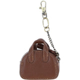 Ashwood Leather & Harris Tweed® Cloth Micro Handbag Keychain Tan/LT Blue: TW-50-05-TB
