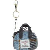 Ashwood Leather & Harris Tweed® Cloth Micro Handbag Keychain Brown/Mcload: TW-50-01-BM