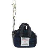Ashwood Leather & Harris Tweed® Cloth Micro Handbag Keychain Black/Watch: TW-50-03-BW