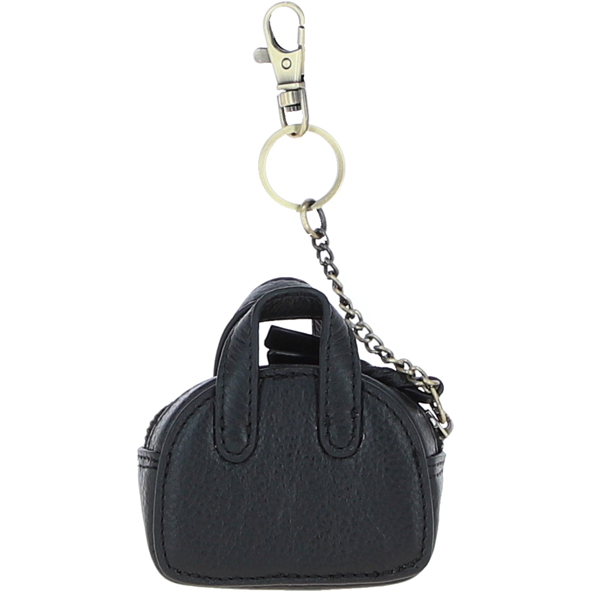 Ashwood Leather & Harris Tweed® Cloth Micro Handbag Keychain Black/Watch: TW-50-03-BW