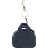 Ashwood Leather & Harris Tweed® Cloth Micro Handbag Keychain Navy/Pink: TW-50-06-NP