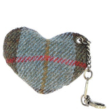 Authentic Harris Tweed® Cloth Heart-Shaped Keychain Made By Ashwood Leather Tan/Mcload: TW-53-02-TM