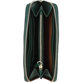 Ashwood 4 Card Zip Around Suede and Leather Purse Green: S-20