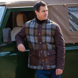 Ashwood Leather x Harris Tweed Men’s Diamond Quilted Stitch Details Casual Jacket Brown/Mcload: TW-907-01-BM