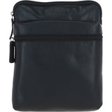 Real Leather Messenger Bag Black: BERLIN