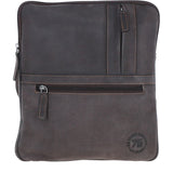 Real Leather Messenger Bag with Multiple Pockets Brown: MOSCOW