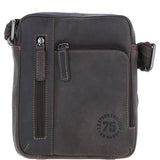 Compact Travel Messenger Bag with Multiple Zip Pockets and Adjustable Strap Brown: MADRID