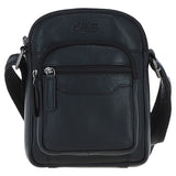 Real Leather Compact Crossbody Bag Black: SICILY