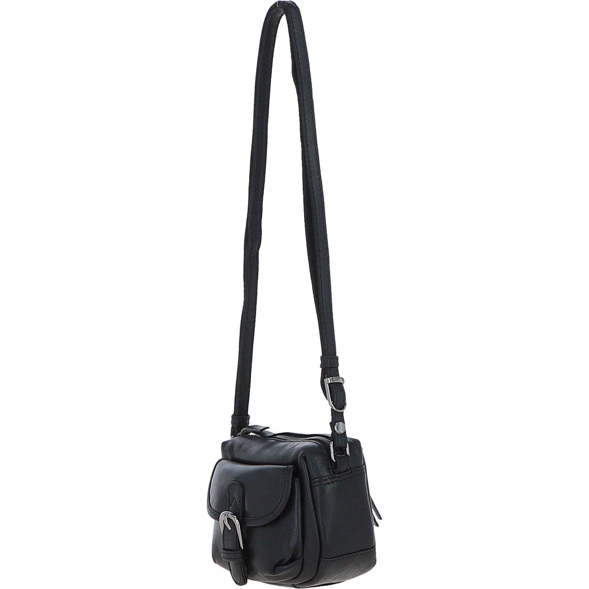 Ashwood Leather Smart Women's Buckle Crossbody Bag Black: S-31