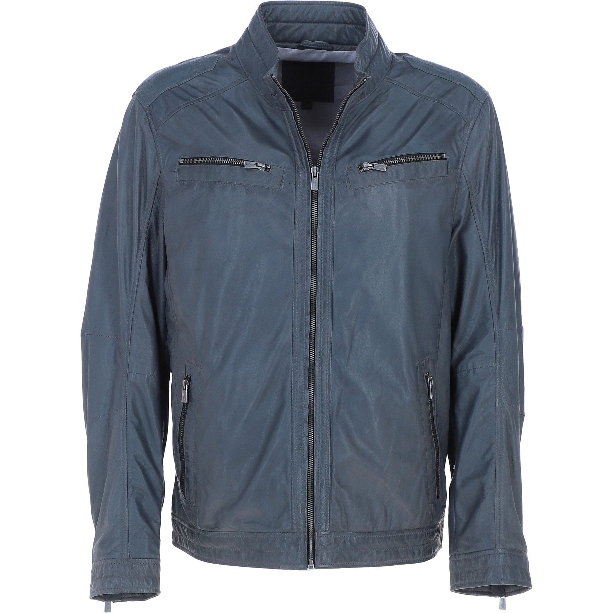 Ashwood Leather Men’s Multi-Zip Biker Jacket Raven Grey: Ronai