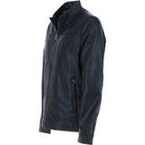 Ashwood Men’s Real Soft Leather Jacket with Mandarin Collar and Straight Zip Black: NEW COOPER