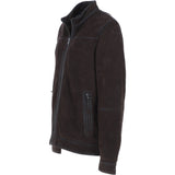 Ashwood Men’s Real Leather Jacket with Mandarin Collar and Zip DK Brown: NEW COOPER