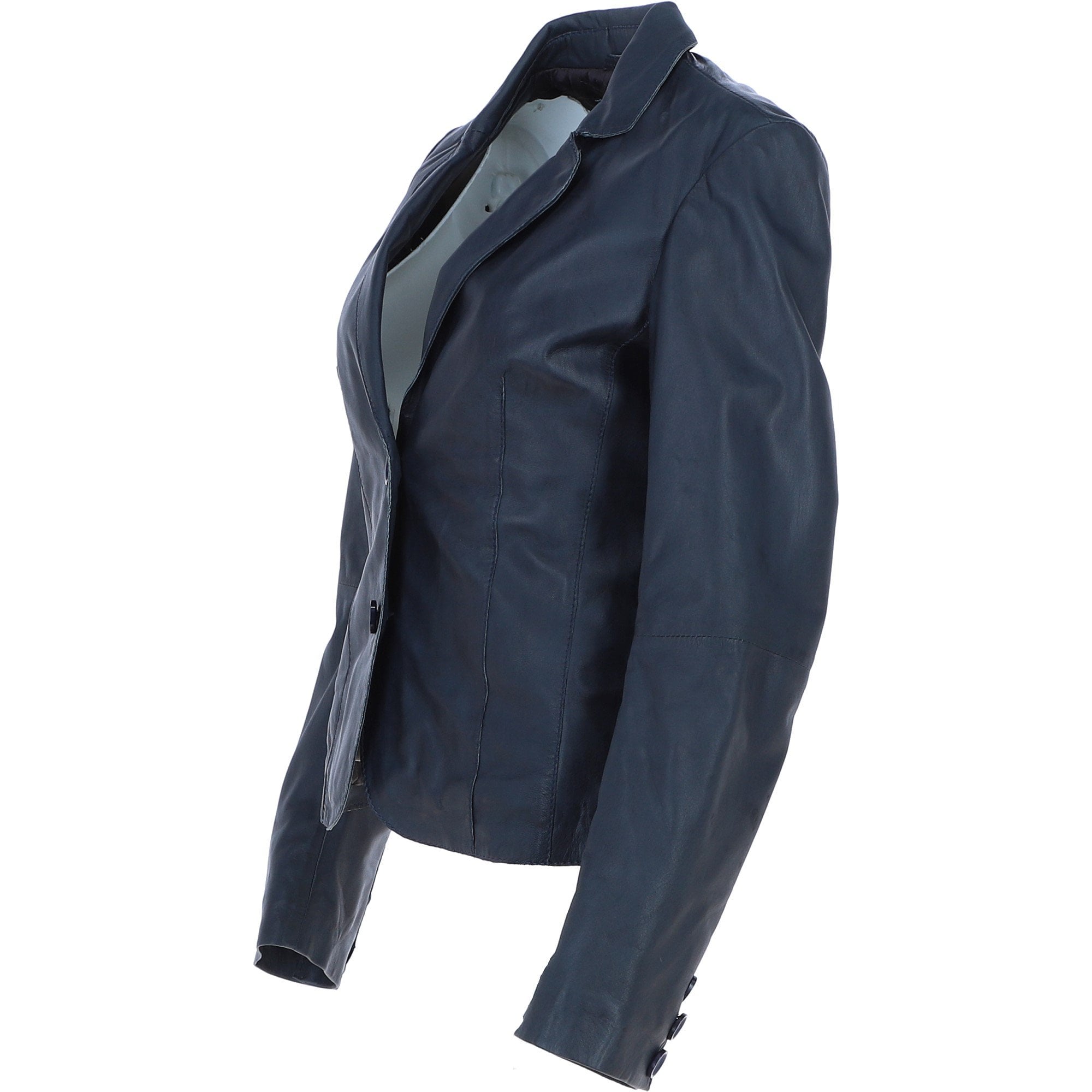 Ashwood Leather Women's Two Button Raw-Edge Blazer Navy: AWL-RE Blazer