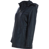 Ashwood Genuine Leather Coat with Detachable Hood Black: AWL-709