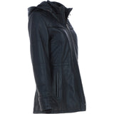 Ashwood Genuine Leather Coat with Detachable Hood Black: AWL-709