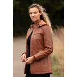 Ashwood Genuine Leather Coat with Detachable Hood Tan: AWL-709